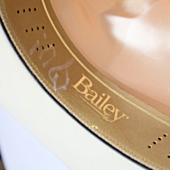 Bailey Pro 5X Ivory White Beaver Felt Cowboy Western Hat Made in USA Size 7 56cm main image 6